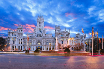 Fototapeta premium Madrid Plaza de Cibeles Amanecer