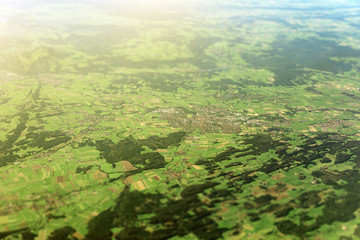 Aerial view of villages in Germany.