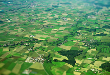 Aerial view of farmlands in Germany.