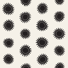 Vector seamless pattern. Abstract background with floral brush strokes. Monochrome hand drawn texture
