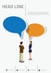 Speaking man and woman