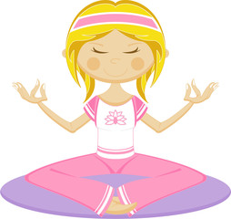 Cute Yoga Girl Illustration