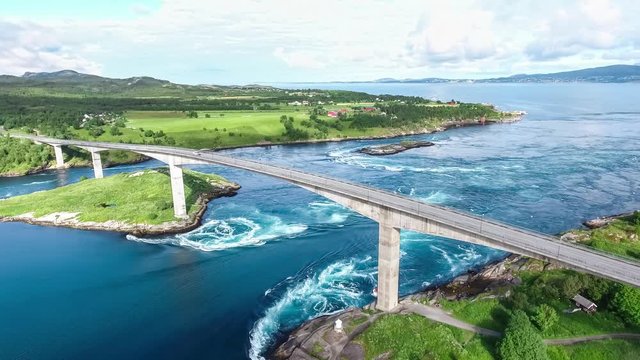 Whirlpools of the maelstrom of Saltstraumen, Nordland, Norway