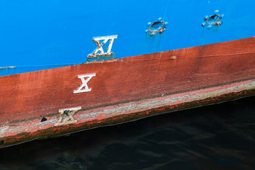 roman numerals on the side of a ship