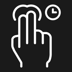 Obraz premium 2 finger Press and hold line icon, touch and hand gestures, mobile interface vector graphics, a linear pattern on a black background, eps 10.