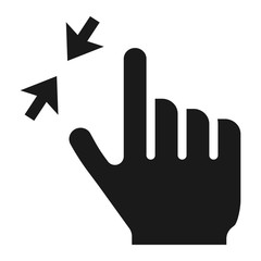 2 finger zoom out solid icon, touch and hand gestures, mobile interface vector graphics, a filled pattern on a white background, eps 10.