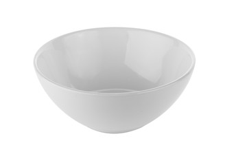 Empty white ceramic bowl  isolated on white background