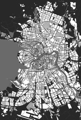 Vector map Saint Petersburg black and white