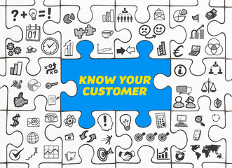 Know your Customer / Puzzle mit Symbole