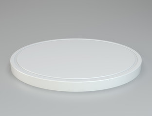 White round podium. Pedestal scene. 3D rendering