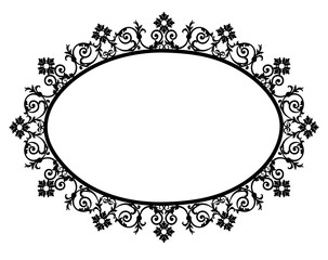 Black oval frame