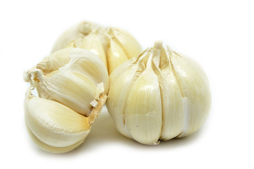 Garlic isolated on white