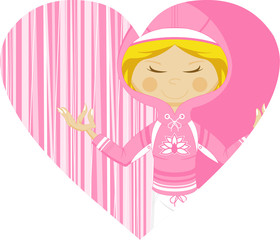 Cute Cartoon Yoga Girl