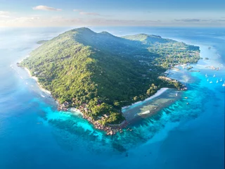Papier Peint photo Lavable Île Île dans l& 39 océan, La Digue - Seychelles