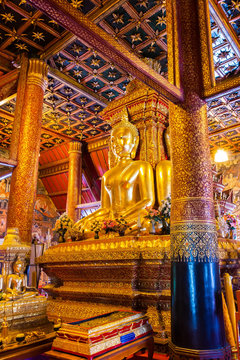Buddha image in church of Wat Phumin, Nan, Thailand 
