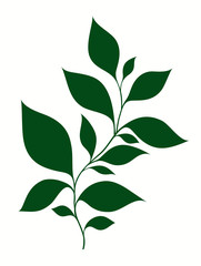 Isolated vector illustration of stylized branches with foliage 