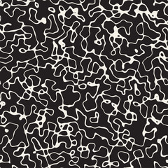 Abstract Retro Background Design. Vector Seamless Black And White Pattern.