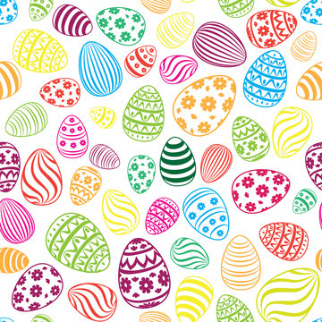 Easter egg seamless pattern. Holiday background © Terriana
