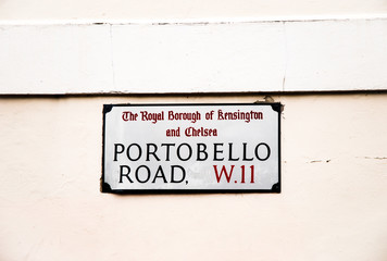 portobello road sign in london united kingdom