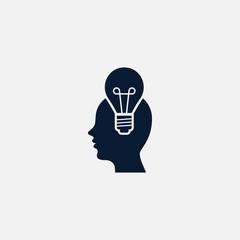 Human with bulb icon simple idea sign illustration