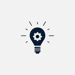 Idea bulb icon simple gear illustration