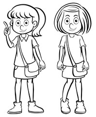 Two girls with happy face