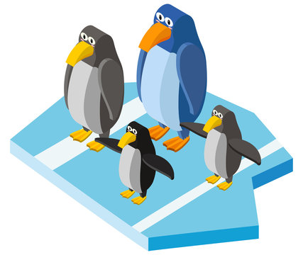 3D design for cute penguins
