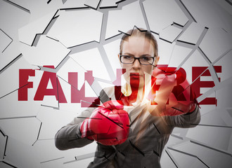 Businesswoman in failure business concept