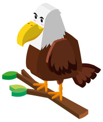 Wild eagle on branch in 3D design