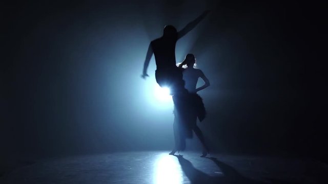 Emotional and graceful pasodoble dance performed by champions, slow motion