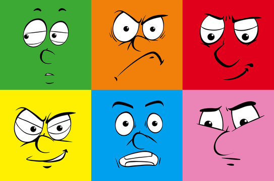 Human faces with different emotions