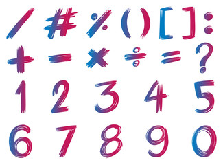 Font design for numbers and signs