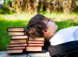 Teenager with a Books