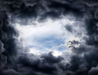 Hole in the Dramatic Clouds