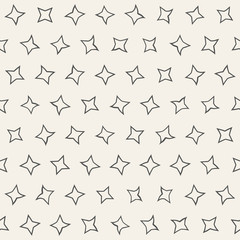 Stylish Doodle Scattered Shapes. Vector Seamless Black And White Freehand Pattern