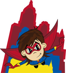 Cartoon Heroic Superhero Character