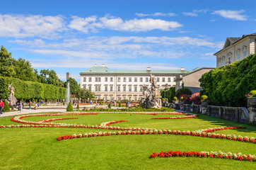 Fototapeta na wymiar Beautiful Mirabell palace and gardens, Salzburg, Austria