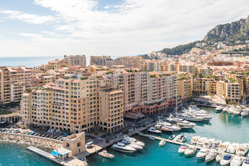 Fototapeta na wymiar view of Monte Carlo harbour in Monaco