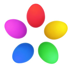 Colorful Easter Eggs isolated on white