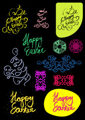 Naklejka premium Happy Easter hand lettering