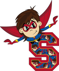 S is for Superhero Alphabet Learning Illustration