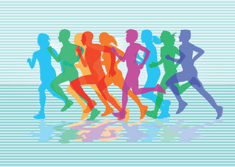 eine Gruppe von Läufern beim Wettlauf