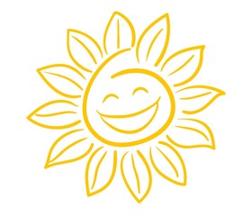 Naklejka premium Sonnenblume Smiley Gesicht
