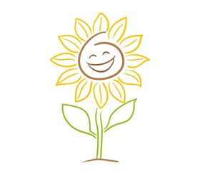 Naklejka premium Sonnenblume Smiley Gesicht