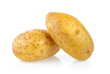 potatoes on white background
