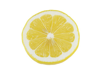 fresh lemon slice isolated on white background