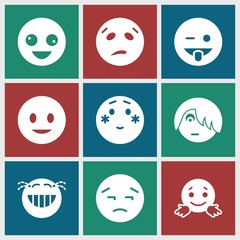 Set of 9 emotion filled icons