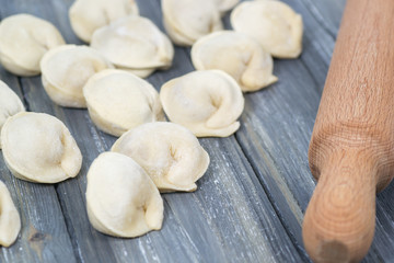 Fototapeta na wymiar cooking dumplings molding