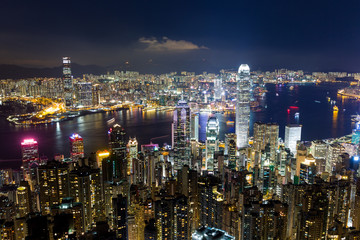 Obraz premium Hong Kong city at night