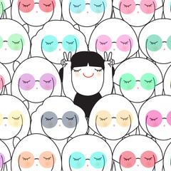 Be Yourself AnDare To Be Different Concept Card Character illustration